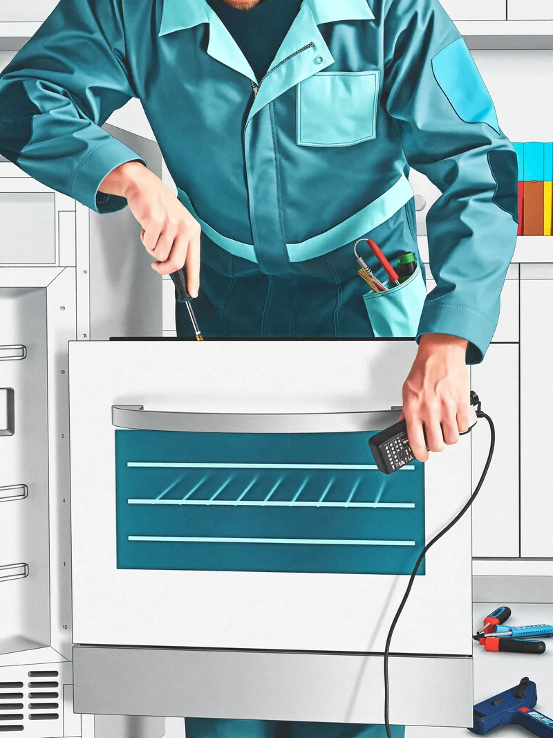 Ilustrace: preventivní údržba a čištění domácího spotřebiče